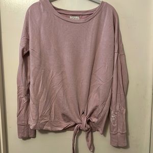 Lucky Brand Sweatshirt with Side Tie and Peace Embroidered Sleeve